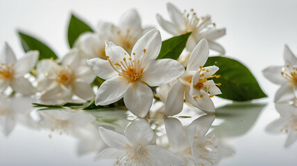 Obraz premium Jasmine flowers on white background