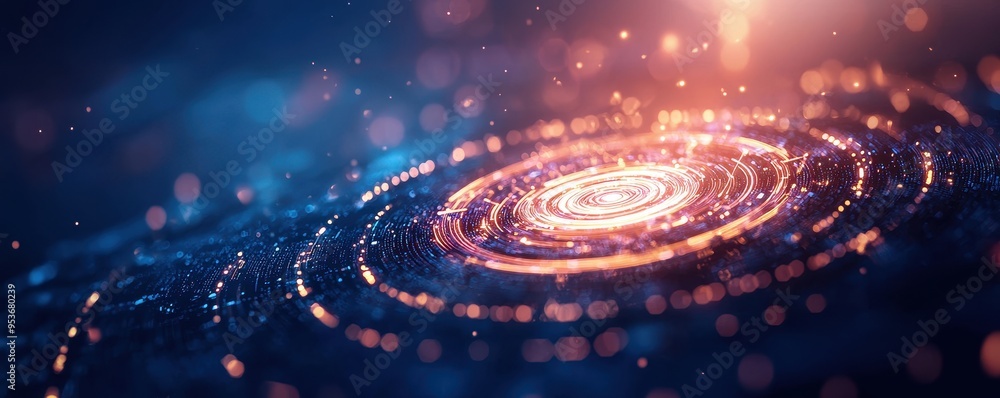 Aufkleber a mesmerizing abstract spiral of light and color, creating a cinematic atmosphere of depth and movem