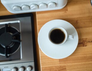 cup of coffee on a table