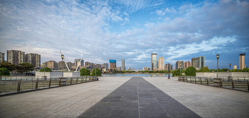 Contemporary Urban Road Between Office Buildings