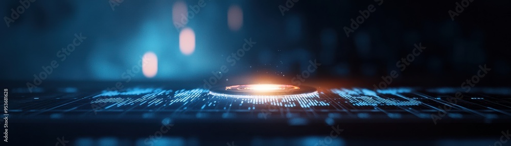 Aufkleber futuristic technology background with glowing elements and circuit patterns, ideal for digital innov