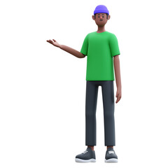 green shirt man 3d illustration