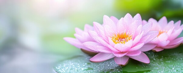 Gorgeous wallpaper with vibrant water lilies as a background