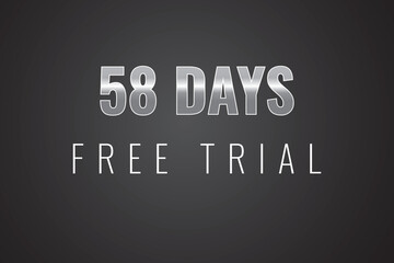 Fototapeta premium 58 day free trial banner design. 58 days free banner background 