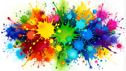 Fototapeta premium Colorful splashes of paint, vibrant and dynamic, abstract art design, for creative projects, copy space