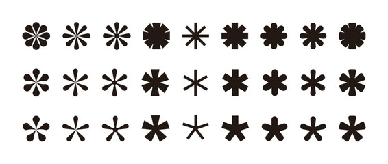 A set of geometric, abstract design graphic sources in a minimal, modern and simple style.