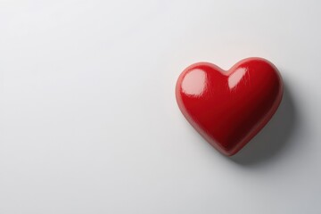 Fototapeta premium Heart icon with notification bell, simple forms, minimal flat design illustration on white background, copy space for stock photo with minimal concept, No logo, No Trademark, No text