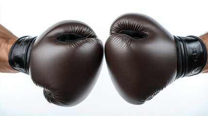 Two boxing gloves come together in a friendly, competitive display of sportsmanship