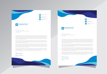 Creative abstract professional letterhead design,  corporate modern business letterhead design template with blue color.  official minimal 
 letterhead design with geometric shape.