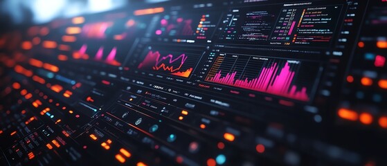 Animated dashboard with realtime website traffic analytics, live data visualization, web performance monitoring