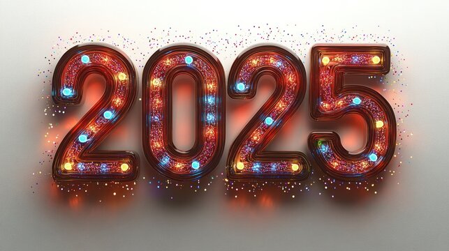 Bright lights illuminate the joyful decorations marking the arrival of 2025