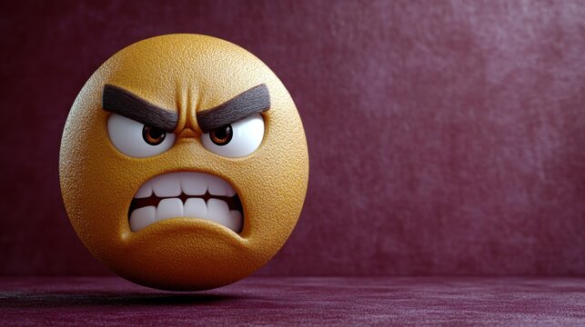 An expressive emoji radiates anger with furrowed brows and gritted teeth