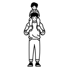 A man is holding a child on his shoulders