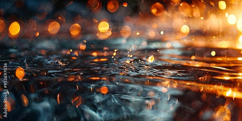 Aufkleber the image is of a body of water with a lot of light reflecting off of it