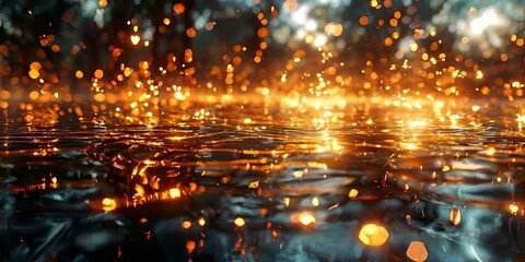 Naklejka premium A water surface with a lot of sparkles and reflections