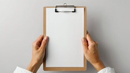 White flipped paper on clipboard isolated on white