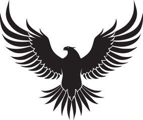 Obraz premium Soaring Eagle: A Powerful Vintage-Style Vector Illustration