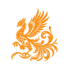 awesome phoenix  logo illustration
