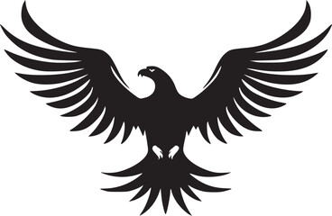 Obraz premium Soaring Eagle: A Powerful Vintage-Style Vector Illustration