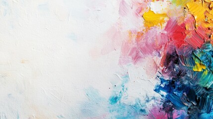 A high-quality AI-generated stock image of a vibrant watercolor paint palette on the right side, leaving ample space on the left for text. Ideal for art, design, or creative content.