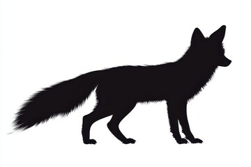 A silhouette of a fox, showcasing its distinctive shape and features.