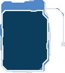 Futuristic info box template. Blue callout frame