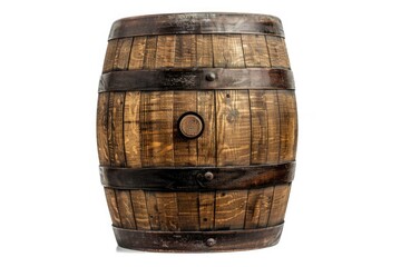 Fototapeta premium Barrel made of wood isolated on a white background