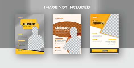 hiring Jobp oster Recruitment advertising template. Recruitment Poster, Job hiring poster, social media, banner, flyer.	

