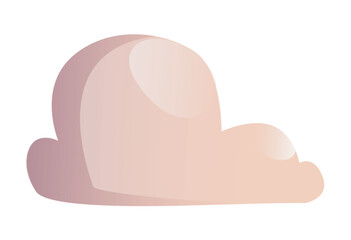 flat vector illustration of a simple abstract cloud shape rounded and soft with a minimalistic design and neutral color tones