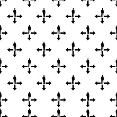Businessman with way icon Seamless pattern on white