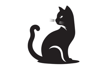 Cartoon Cat Illustration, simple vector art style