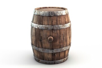 Wooden barrel isolated on a white background