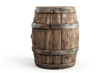 Wooden barrel isolated on a white background