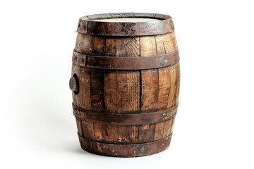 Wooden barrel isolated on a white background