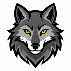 wolf head isolated on white