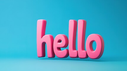 "Hello" 3D Text: A Dynamic and Eye-Catching Design Featuring Bold, Three-Dimensional Letters with Depth and Dimension, Perfect for Greeting or Welcoming Messages.