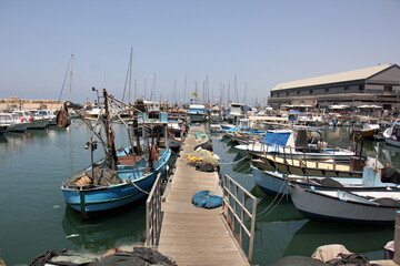 Obraz premium Seaport in the city of Tel Aviv in Israel.