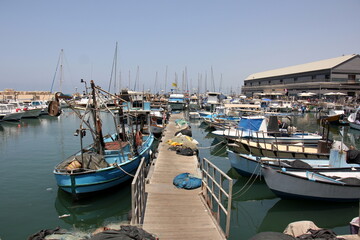 Obraz premium Seaport in the city of Tel Aviv in Israel.