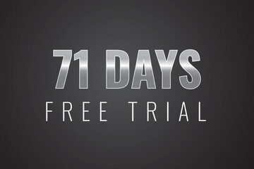 71 day free trial banner design. 71 days free banner background
