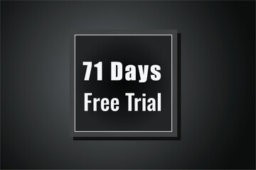 71 day free trial banner design. 71 days free banner background
