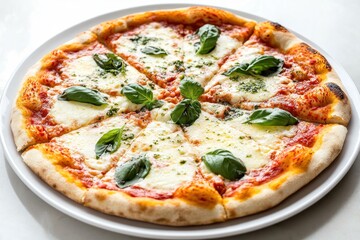 Delicious Margherita Pizza with Fresh Basil