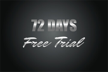 72 day free trial banner design. 72 days free banner background
