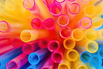 A Bunch of colorful straws