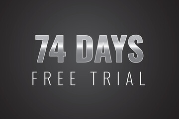 74 day free trial banner design. 74 days free banner background
