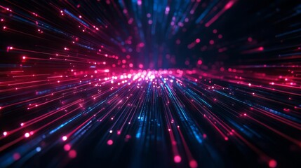 Fototapeta premium Abstract light streaks in vibrant pink and blue create a dynamic visual effect, perfect for technology and futuristic themes.