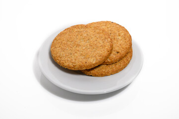 Biscuit cookies isolated on white background
