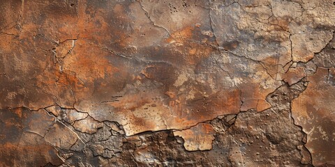 Fototapeta premium Rusty, weathered surface with signs of oxidation and corrosion.