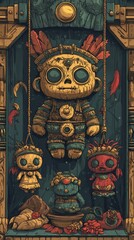 Obraz premium Voodoo Doll Artisan Market Voodoo Religion Spiritual Symbol