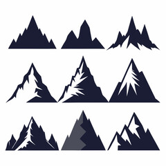 Set of Mountains, Mountain Vector on White Background