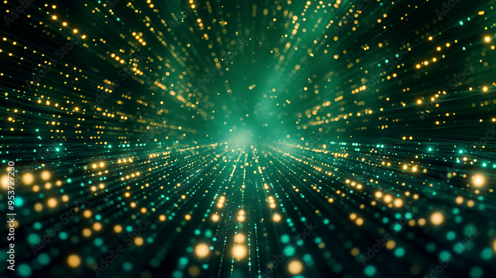 Poster Digital binary code matrix background ,data flow,data lake,big data concept.